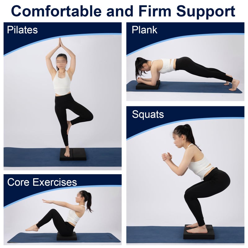 StrongTek 2-in-1 Non-Slip Balance Pad - High-Density Foam Cushion, Supportive Exercise Mat & Knee Pad for Core Training, Yoga, Pilates, Physical Therapy, Stability Training, Stretching, and Rehab - Image 5